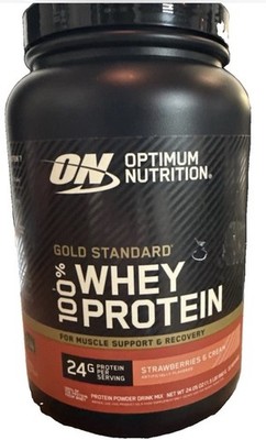 4/27 Optimum Nutrition Gold Standard 100% Whey Protein Powder - Strawberries & C