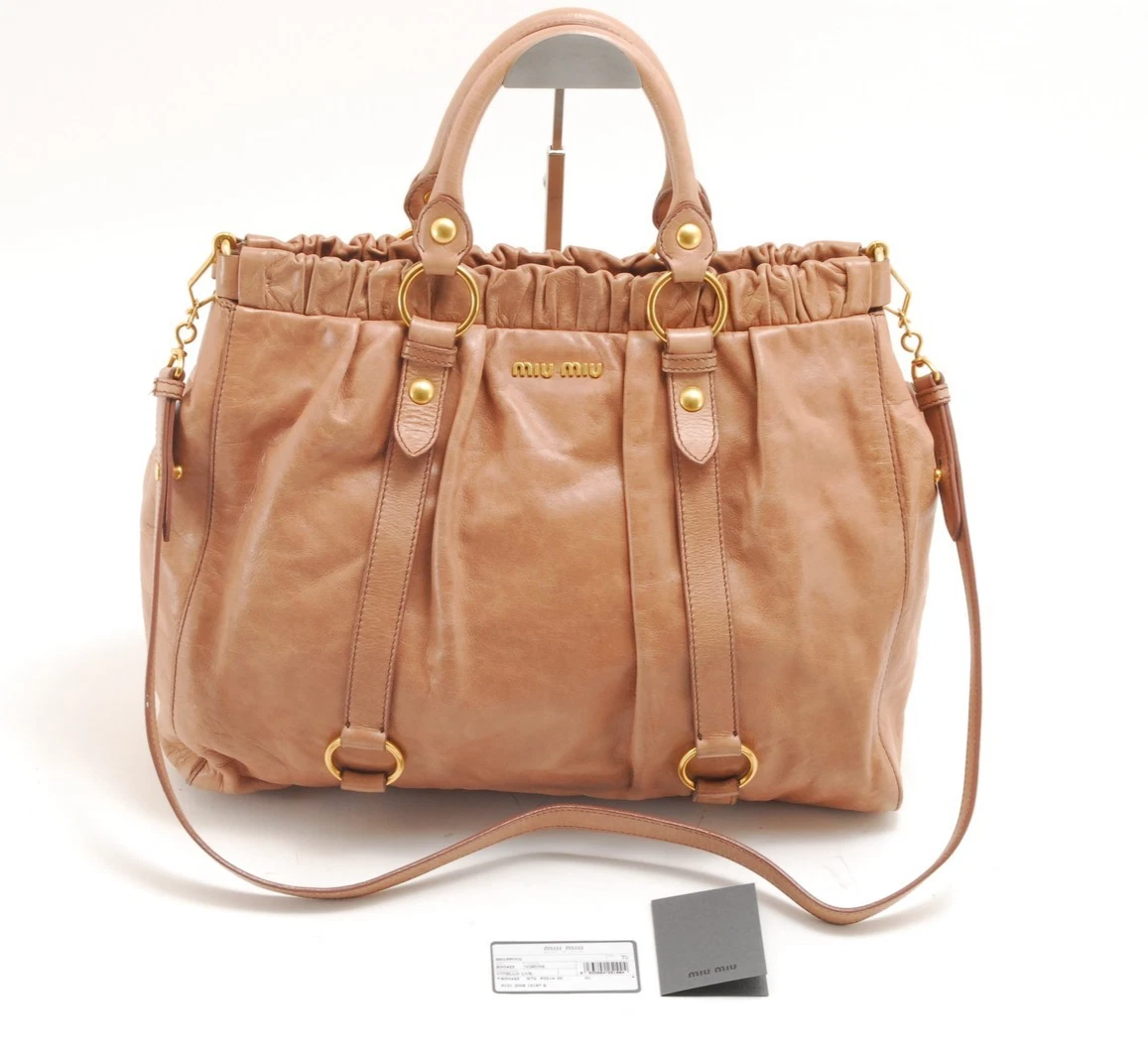 Brown Leather Exterior Miu Miu Bags & Handbags for Women for sale