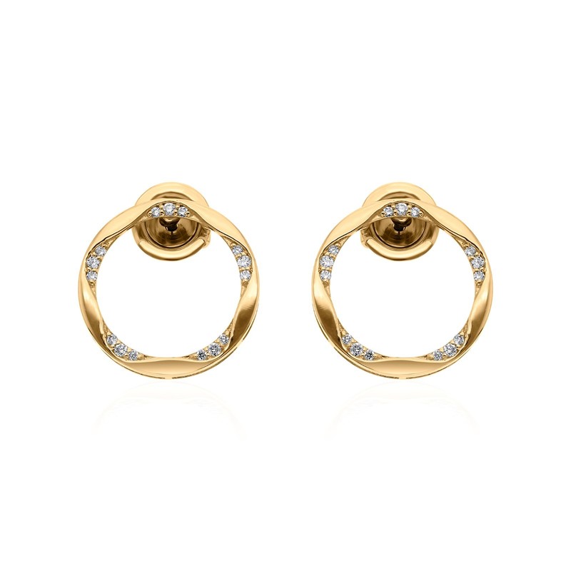 Spectrum Circle Diamond Earrings 9k Yellow Gold Lab Grown Round Dangle Drop