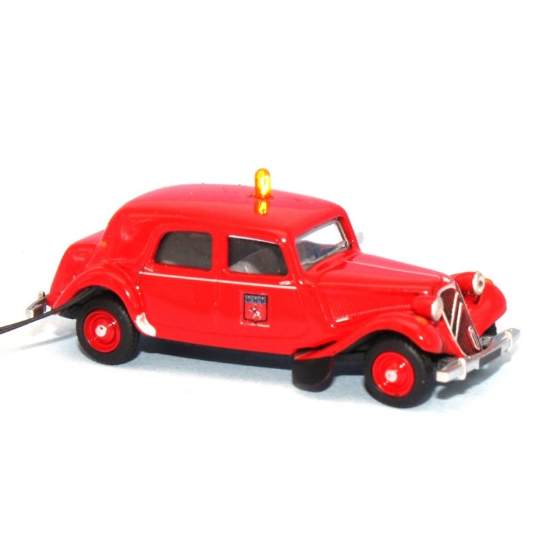 Citroën Traction 11 B miniature HO 1/87 avec gyrophare clignotant SAI 911