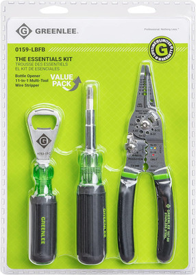 ,  0159-LBFB, 3-Piece Electrician Tool Kit with Stainless Steel Wire Stripper/Cu