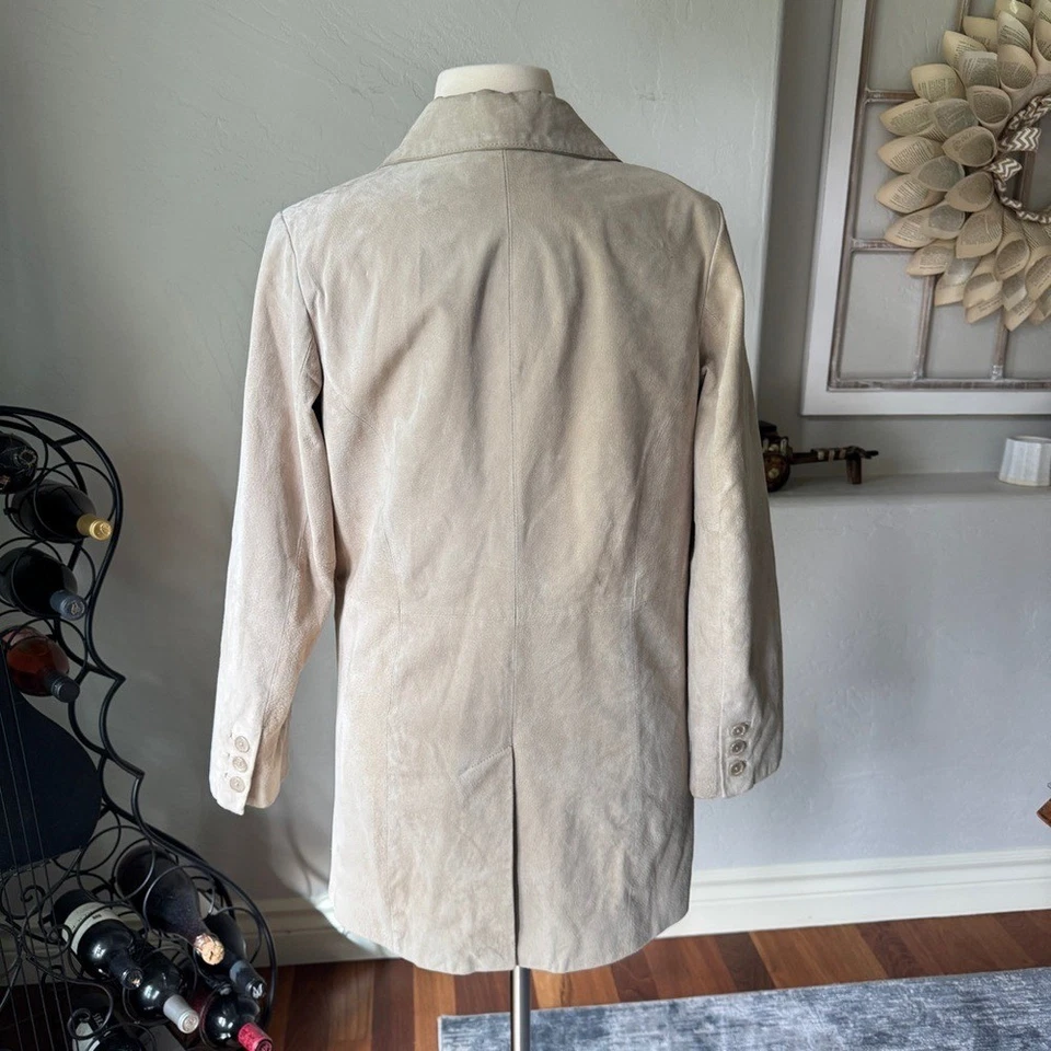 Style & Co Jacket Womens Beige Suede Genuine Leather Jacket Size 16W - Image 2 of 4