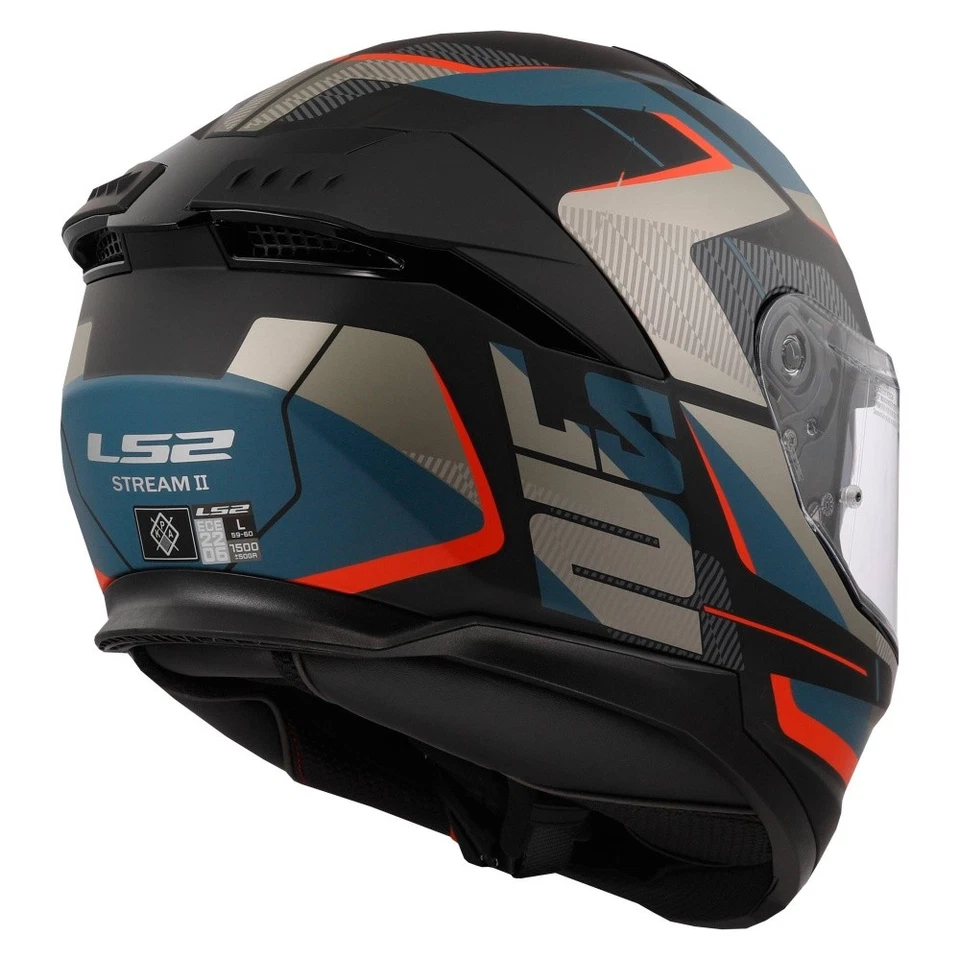 LS2 Stream II FF808 Road Integralhelm matt-schwarz-blau - Bild 4 von 4