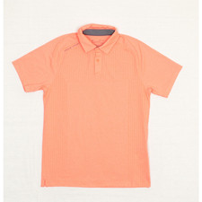 Under Armour Men's Polo Shirt Short Sleeve Polyester Orange Size S Loose Heatgea