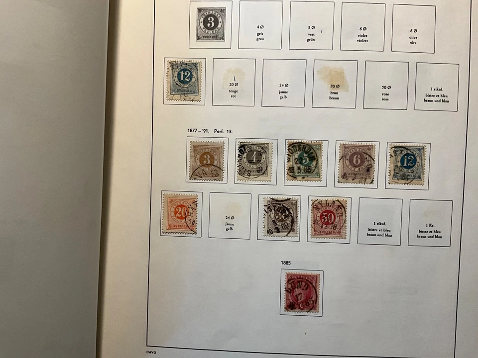 Марка Швеции 1858-1981 предварительно напечатанный альбом хороший винтажный альбом - Изображение 3 из 4