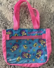 Adorable Vintage 1992 Norfin Trolls Hook and Loop Closure PVC Bag