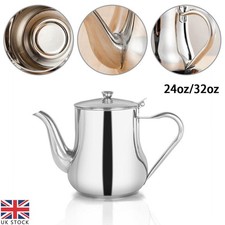 24/32oz Stainless Steel Metal Teapot Cafe Tea Coffee Drink Restaurant Kitchen UK