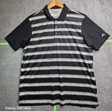 Adidas Climacool Polo Shirt Men's 2xl Black White Stripes