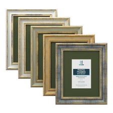 Cassis Picture Frame With Green Mount Shabby Chic Gold Trim 5 Colours