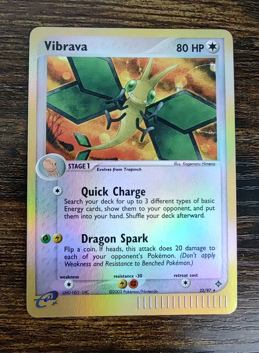 Vibrava 22/97 EX Dragon Reverse Holo Rare 2003 Pokemon NM-M