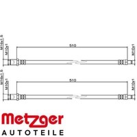 2X Bremsschlauch Metzger 4111494 2 BremsschläUche Rechts Links FüR Iveco