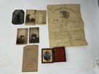Civil War Soldier Ambrotype Photo Case + 1865 US Discharge Papers Photo Lot