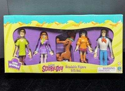 SCOOBY-DOO BENDY FIGURES GIFT SET, 5 SUPER BENDABLE, ORIGINAL IN BOX, 2000!