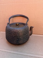 Antique Japanese cast iron tea kettle 19th Century Weathered condition
