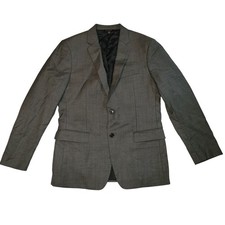 Banana Republic Blazer Mens 40R Gray Slim Fit Wool Blend Shark JKT Dress Jacket