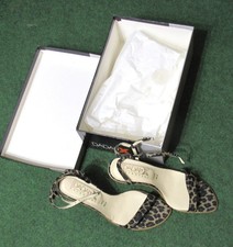 Scarpe donna sandali leopardati pelle Dadai'x 37 tacco 8 cm leopardo come nuovi