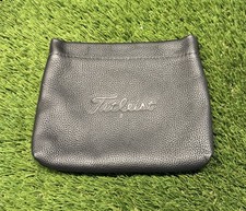 RARE Titleist Black Pebbled Leather Magnetic Closure Golf Valuables Pouch