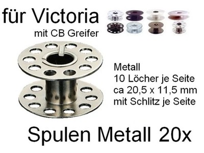 Spulen für VICTORIA Maschinen mit CB Greifer; Metall 20 Stück  ## nahttechnik