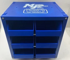 Vintage Midwest Fastener Corp Plastic Parts Bin Organizer Cabinet 6 Drawer Blue