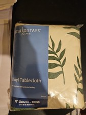 Mainstays Home Vinyl Tablecloth Oblong 52  X 70  New Fern Leaf