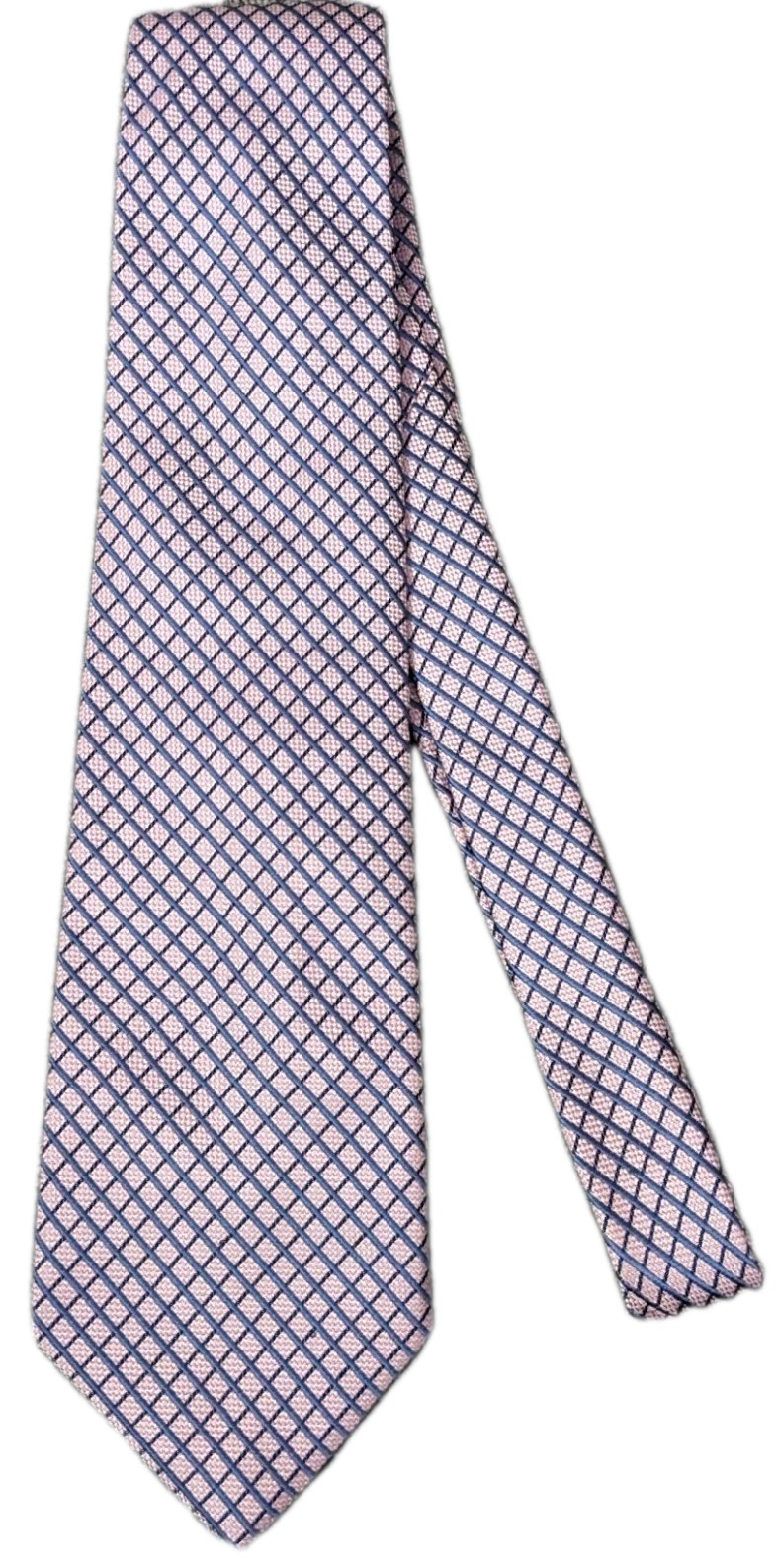Brooks Brothers Men's Silk Necktie Pink Blue 58 x 3.75 Diamond Print Tie Basics