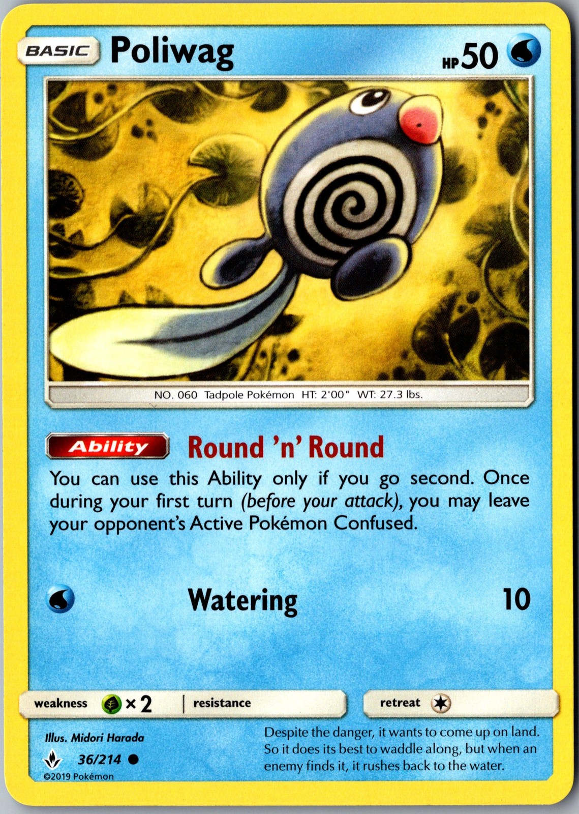 Poliwag 36/214 Common Unbroken Bonds Lightly Played Pokemon Card TCG Single