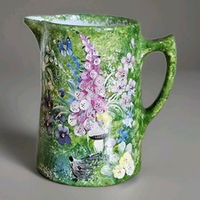 Vintage Hand Painted Ceramic Small Jug Depicting Ducks & Floral Design #2234