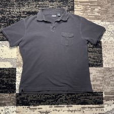 Chaps grey polo shirt with pocket and dress shirt collar Size XL