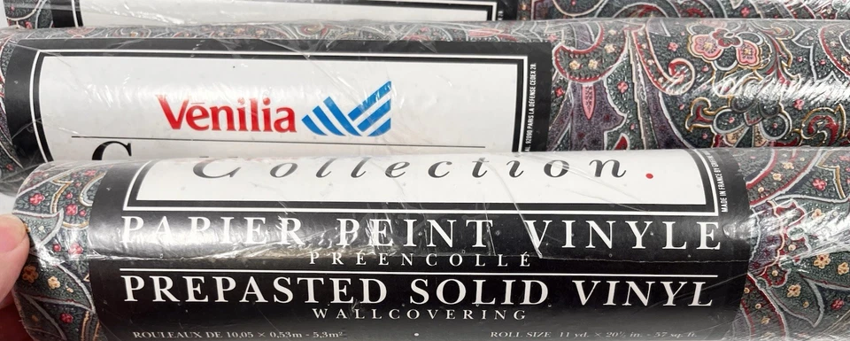 3 Rollos Colección Venilia Revestimiento de Pared Paisley Verde País Preparado De Colección De Colección Foto 4 de 4