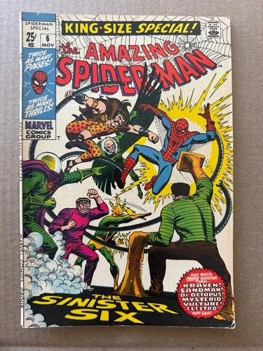 Amazing Spider-Man King size Special #6 Sinister Six Marvel Comics 1969 VG/FN