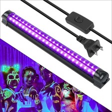 UV Black Light Bar Fixtures Ultraviolet Lamp Strip US Plug DJ Party Club 48LED
