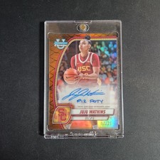 2024 Bowman Chrome U Juju Watkins Inscribed Auto Reptilian Orange Refractor /25