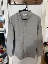 Uniqlo Button Down Shirt Mens Small Gray Long Sleeve Casual Dress