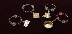  4 Wine Glass Charms Drink Markers  kitchen utensils