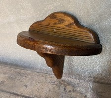 Vintage Distressed Hand Crafted Wall Shelf Solid Wood Walnut Stain 7.5x6.5 x4