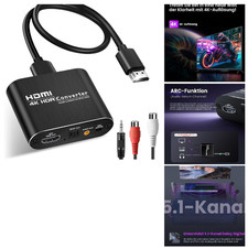 Produktbild - 4K HDMI Audio Extractor mit ARC, SPDIF und 3,5mm AUX, Unterstützt 60Hz 3D, HDCP