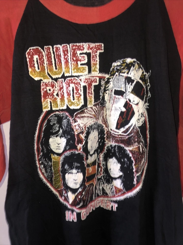 Camisa De Colección Años 80 Quiet Riot In Concert Metal Health Tour Adulto Talla XL Timbre Foto 2 de 4