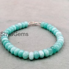 Amazonite Bracelet, 8mm Round Gemstone Beads, Natural Healing Crystal Jewelry