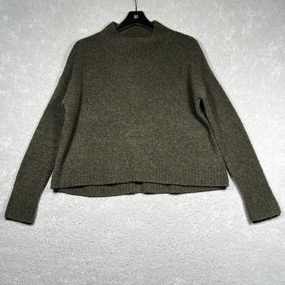Lisa Todd Crewneck Sweater Size Small Green Wool Blended Long Sleeve