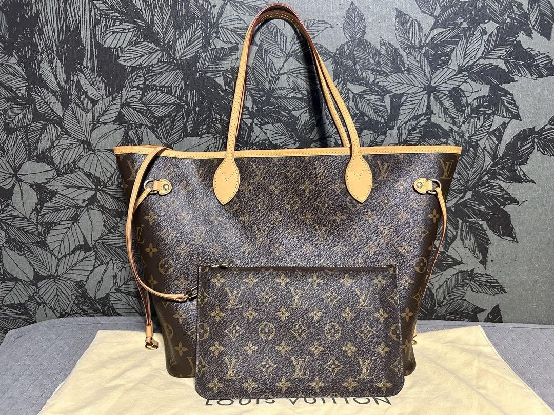 LOUIS VUITTON Monogram Neverfull MM Tote Bag with Pouch PGGXOJ
