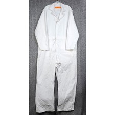 Red Kap Coverall Mens XL Regular White Long Sleeve Zip Front Workwear Utility