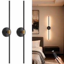 Battery Operated Wall Sconces Set of 2, Rechargeable Wall Sconce Set of 2 Black