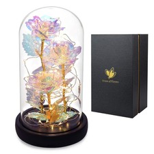 Valentines Gifts for Her,Birthday Gifts for Women,Colorful Flowers Rose in Gl...
