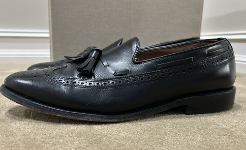 Allen Edmonds Manchester Black Leather Tassel Wing Tip Loafers Size 9.5 D - Picture 9 of 12