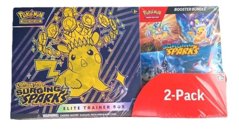 ⭐️コストコ限定 ポケモンカード Surging Sparks ETB 英語版✨ Pokemon Surging Sparks ETB + Booster Bundle Costco 2-pack Sealed