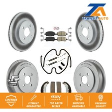 Front Rear Brake Rotor Ceramic Pad Coat Drum Kit (7Pc) For Pontiac Chevrolet Ion