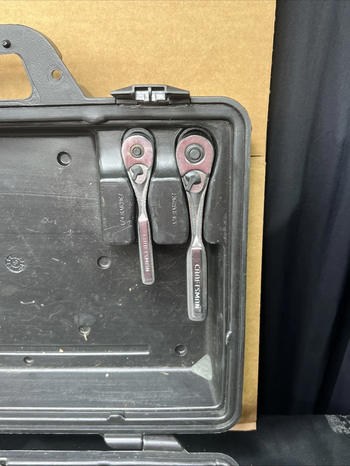 Craftsman Socket Set 1/4" 3/8" 1/2" Drive Metric SAE Ratchets & Case USA Vintage - Image 3 of 4