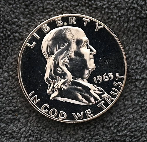 1963-Franklin Half Dollar Proof-90% Silver-No Reserve
