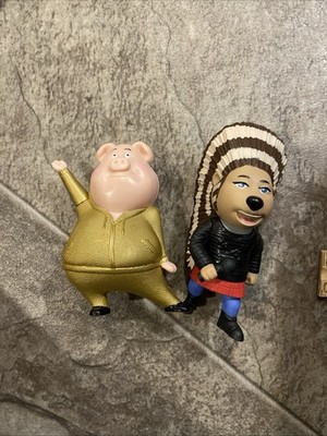 Illumination Sing Movie Ash Porcupine And Gunter Pig Singing Toy Figures 4.5 