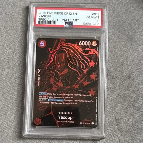 2025 One Piece OP12 EN Yasopp SP OP09-013 PSA 10 GEM MT
